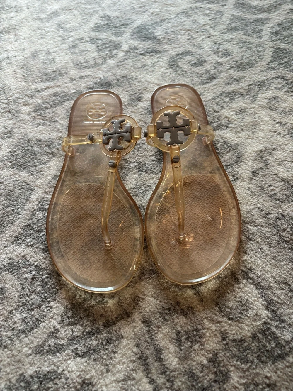 Tory Burch Transparent Nude Jelly Miller Toe-Post Sandals